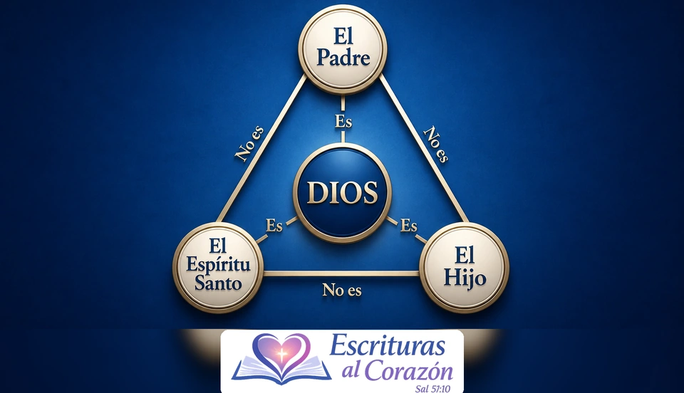 Diagrama que representa al Padre, al Hijo y al Espíritu Santo como el único Dios